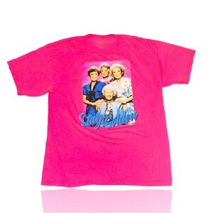 Golden Girls “Stay Golden” Vintage Style T-Shirt: Adult XL: Hot Pink: ABC Studio